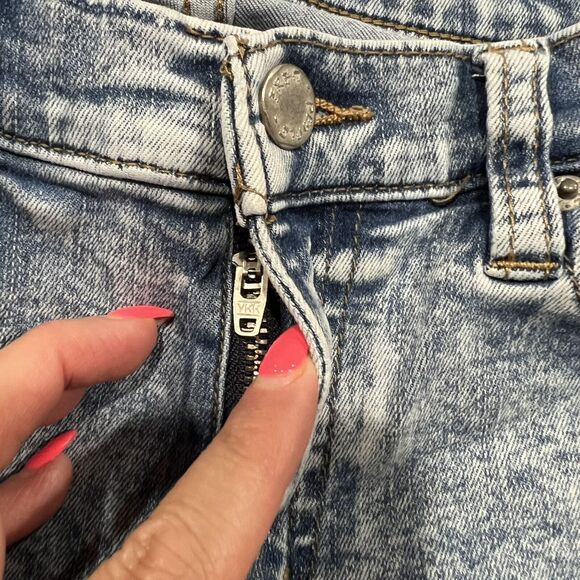 Free People Size 25 Great Heights Frayed Hem Skinny Jeans Distressed Low Rise - Picture 7 of 15